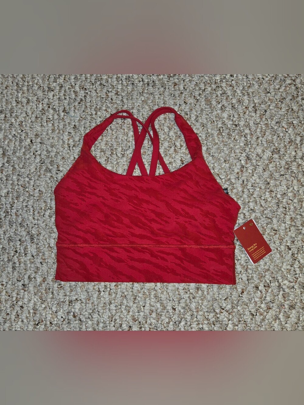 NWT Lululemon Lunar New Year 2022 Energy Longline Bra Size 4 Dark Red
